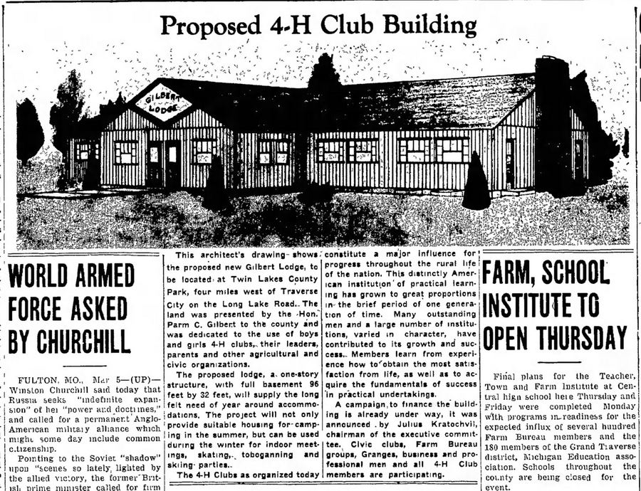 Twin Lakes Park (Gilbert Lodge) - Mar 5 1946 Article On Opening